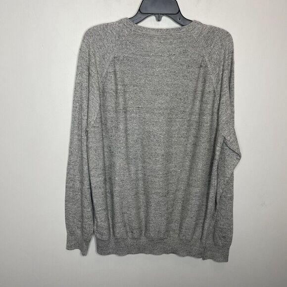 J.CREW Sweater Men Large Raglan Budded Pullover Heather Gray Cotton F9518 - Picture 4 of 10